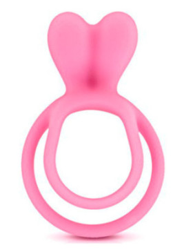 Double cockring rose avec stimulateur de clitoris - CC5710050050